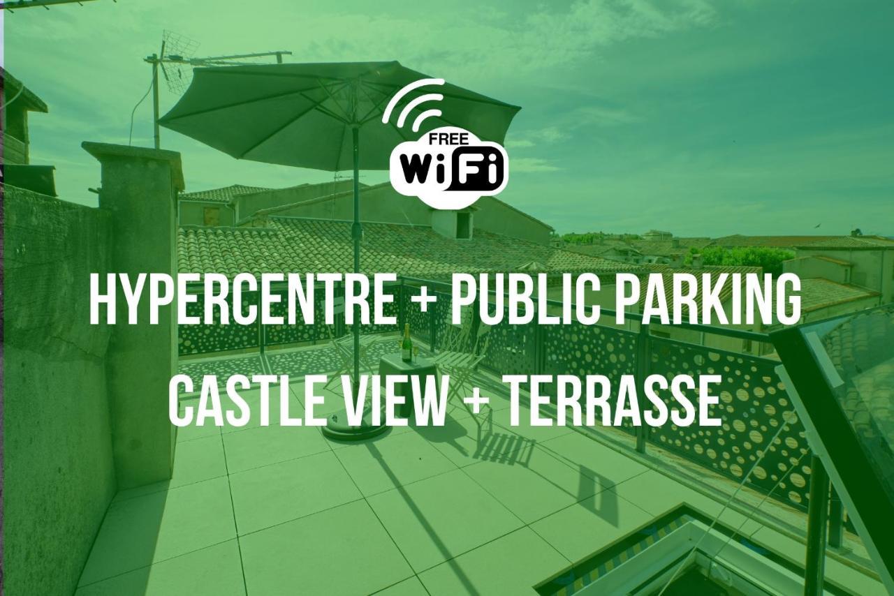 Mon Toit Carcassonnais •Hypercentre •Terrasse •Vue Apartment การ์กาซอน ภายนอก รูปภาพ
